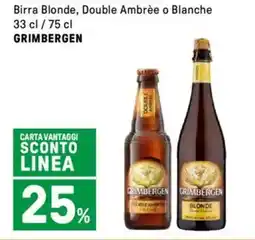 Iper La Grande Birra Blonde, Double Ambrèe o Blanche GRIMBERGEN offerta