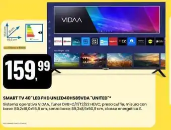 SMART TV 40" LED FHD UNLED40HS89VDA "UNITED"*
