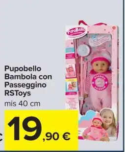 Carrefour PupoBello Bambola con Passeggino RSToys offerta