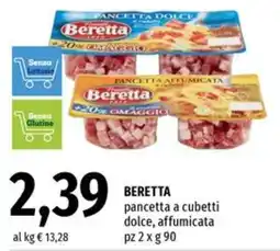 Famila Market BERETTA pancetta a cubetti dolce, affumicata offerta