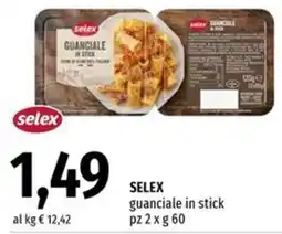 Famila Market SELEX guanciale in stick offerta