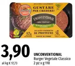 Famila Market UNCONVENTIONAL Burger Vegetale Classico offerta