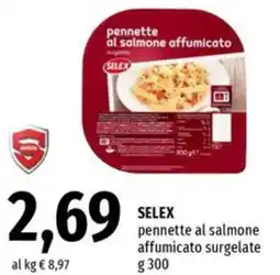 Famila Market SELEX pennette al salmone affumicato surgelate offerta