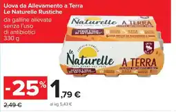 Carrefour Uova da Allevamento a Terra Le Naturelle Rustiche offerta