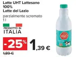 Carrefour Latte UHT Lattesano 100% Latte del Lazio offerta