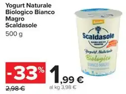 Carrefour Yogurt Naturale Biologico Bianco Magro Scaldasole offerta
