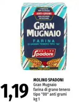 Famila Market MOLINO SPADONI Gran Mugnaio farina di grano tenero tipo "00" anti grumi offerta