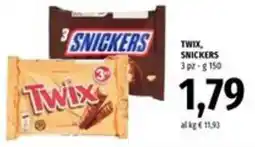 Famila Market Twix, snickers offerta