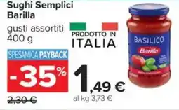 Carrefour Sughi Semplici Barilla offerta