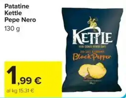 Carrefour Patatine Kettle Pepe Nero offerta