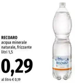 Famila Market RECOARO acqua minerale naturale, frizzante offerta