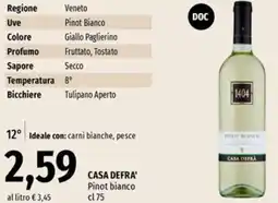 Famila Market CASA DEFRA' Pinot bianco offerta