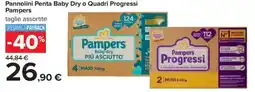Carrefour Pannolini Penta Baby Dry o Quadri Progressi Pampers offerta