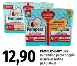 Famila Market PAMPERS BABY DRY mutandino pacco doppio offerta