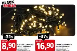 DPiù Catena luminosa 180 led bianco offerta