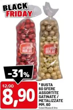 DPiù Busta 60 sfere assortite satinate/ metalizzate mm. 60 offerta