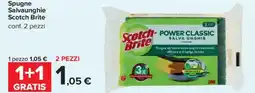 Carrefour Spugne Salvaunghie Scotch Brite offerta
