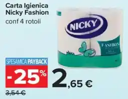 Carrefour Carta Igienica Nicky Fashion offerta