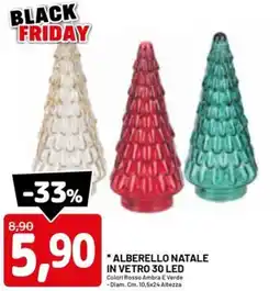 DPiù Alberello natale in vetro 30 led offerta