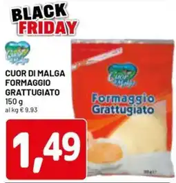 DPiù Cuor di malga formaggio grattugiato offerta