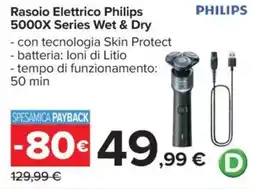 Carrefour Rasoio Elettrico Philips 5000X Series Wet & Dry offerta