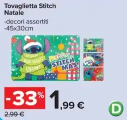 Carrefour Tovaglietta Stitch Natale offerta