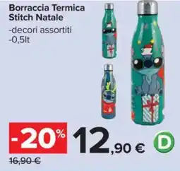 Carrefour Borraccia Termica Stitch Natale offerta