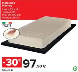 Carrefour Materasso Memory offerta