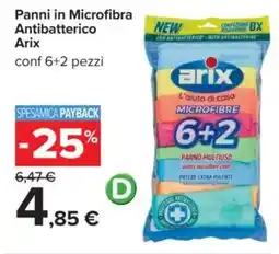 Carrefour Panni in Microfibra Antibatterico Arix offerta