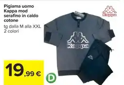 Carrefour Pigiama uomo Kappa mod serafino in caldo cotone offerta