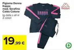 Carrefour Pigiama Donna Kappa mod. Serafino Caldo Cotone offerta