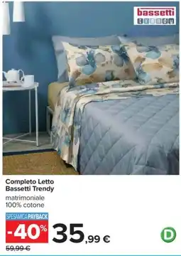 Carrefour Completo Letto Bassetti Trendy offerta