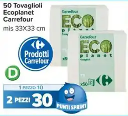 Carrefour 50 Tovaglioli Ecoplanet Carrefour offerta