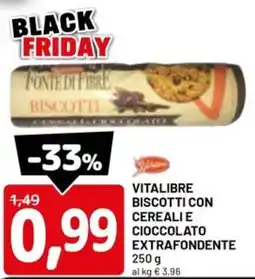 DPiù Vitalibre biscotti con cereali e cioccolato extrafondente offerta