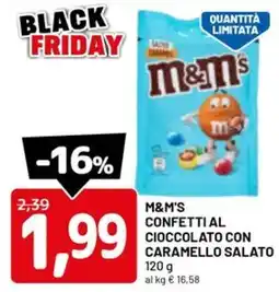 DPiù M&m's confettial cioccolato con caramello salato offerta