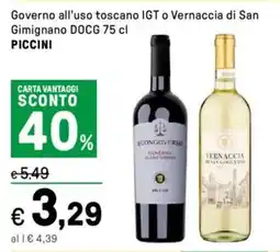 Iper La Grande Governo all'uso toscano IGT o Vernaccia di San Gimignano DOCG PICCINI offerta