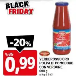 DPiù Verderosso oro polpa di pomodoro con verdure offerta