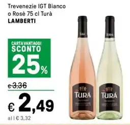 Iper La Grande Trevenezie IGT Bianco o Rosè Turà LAMBERTI offerta