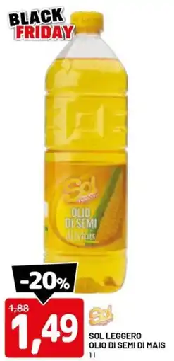 DPiù Sol leggero olio di semi di mais offerta