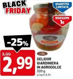 DPiù Delidor giardiniera in agrodolce offerta