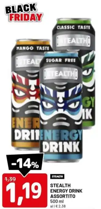 DPiù Stealth energy drink offerta
