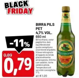 DPiù Birra pils pet 4,7% vol. offerta