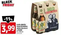 DPiù Karlsbräu radler birra analcolica e limone offerta