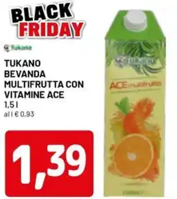 DPiù Tukano bevanda multifrutta con vitamine ace offerta