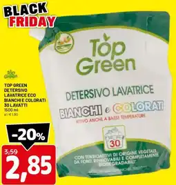 DPiù Top green detersivo lavatrice eco bianchi e colorati offerta