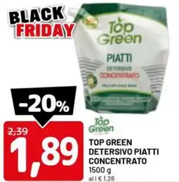 DPiù Top green detersivo piatti concentrato offerta