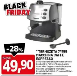 DPiù TERMOZETA 74755 MACCHINA CAFFÈ ESPRESSO offerta