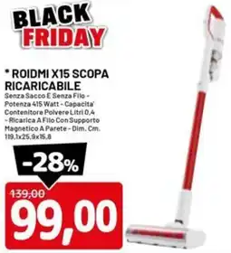 DPiù Roidmi x15 scopa ricaricabile offerta