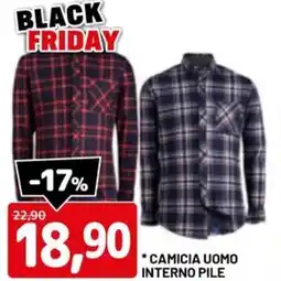 DPiù Camicia uomo interno pile offerta