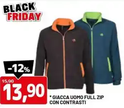 DPiù GIACCA UOMO FULL ZIP CON CONTRASTI offerta